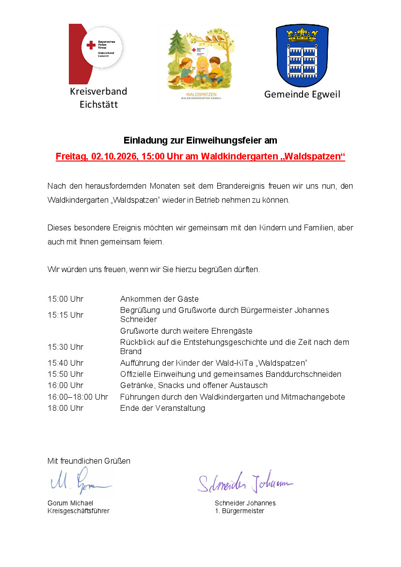 Einweihung Waldkindergarten 02.10.2026